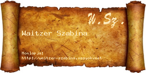 Waitzer Szabina névjegykártya